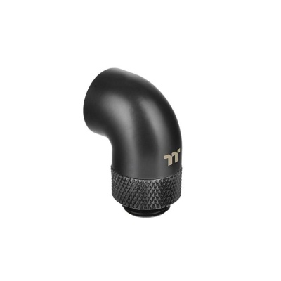 Pacific G1/4 公頭對母頭90度延伸管外徑12mm – 黑色